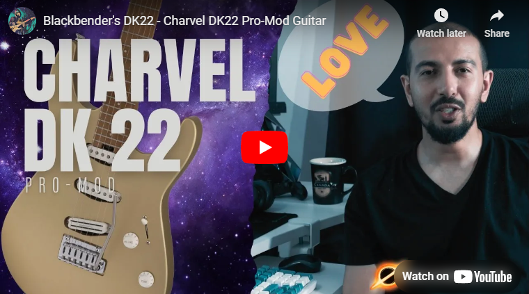 Blackbender’s Weapon of choice, The Charvel DK22